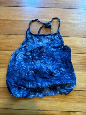 Blue Tie-Dye Halter Tank Top
